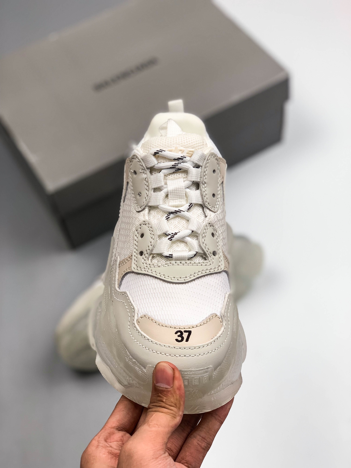 500 巴黎世家/Balenciaga 2020气垫款复古老爹鞋/ 全组合氮气大底 水晶透明底 原厂材质