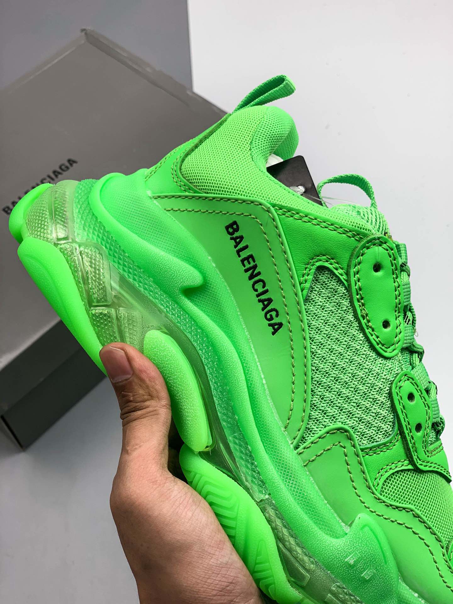 500 巴黎世家/Balenciaga 2020气垫款复古老爹鞋/ 全组合氮气大底 水晶透明底 原厂材质