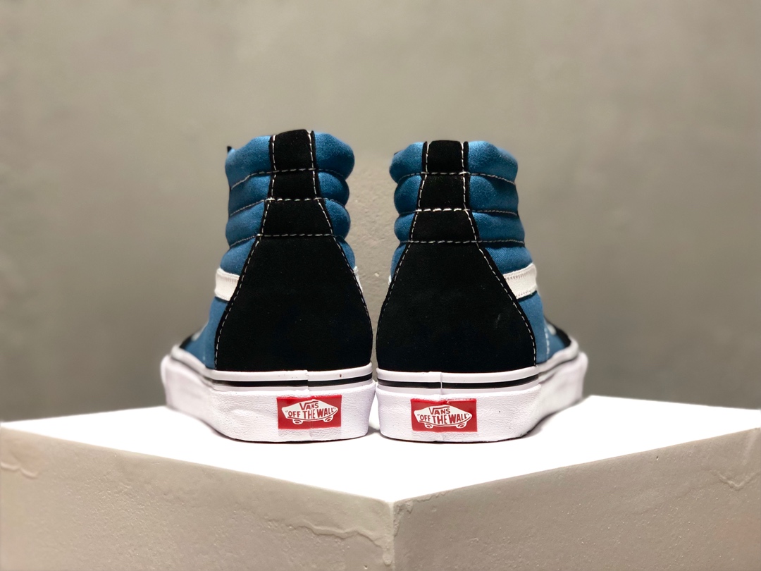 150全码补出  真标硫化广东大田产品！Vans 经典 蓝黑 高帮帆布鞋，永恒的经典，不羁的青春！