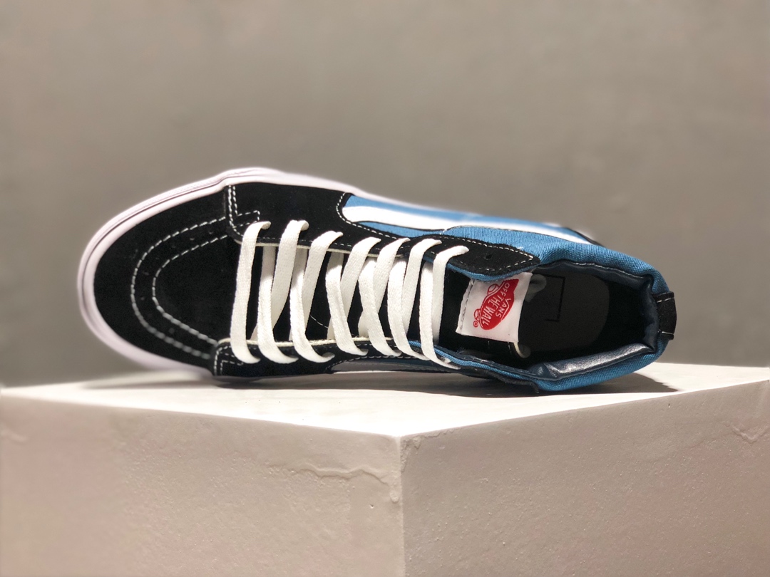 150全码补出  真标硫化广东大田产品！Vans 经典 蓝黑 高帮帆布鞋，永恒的经典，不羁的青春！