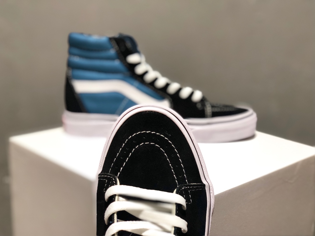 150全码补出  真标硫化广东大田产品！Vans 经典 蓝黑 高帮帆布鞋，永恒的经典，不羁的青春！