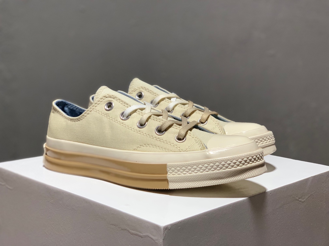 170Converse 1970s 提拉米苏 奶茶配色官方全新鞋楦定型，双围条加布，官方聚醚发泡高弹PU蓝底