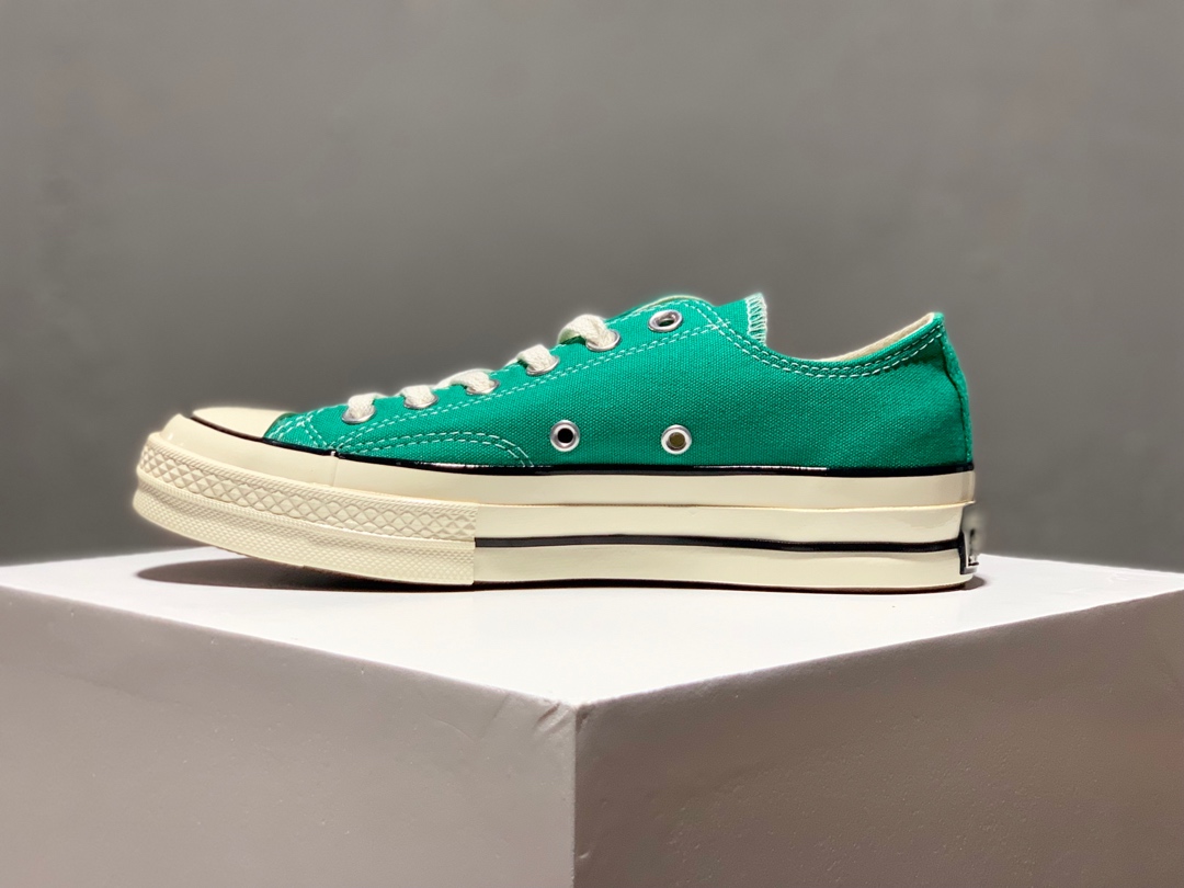 140匡威Converse  Chuck 1970s低帮 森林绿系带版型