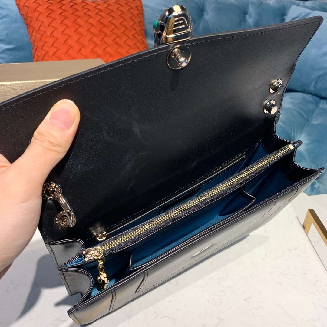 BVLGARI宝格丽Serpenti系列进口原单牛皮单肩包38326