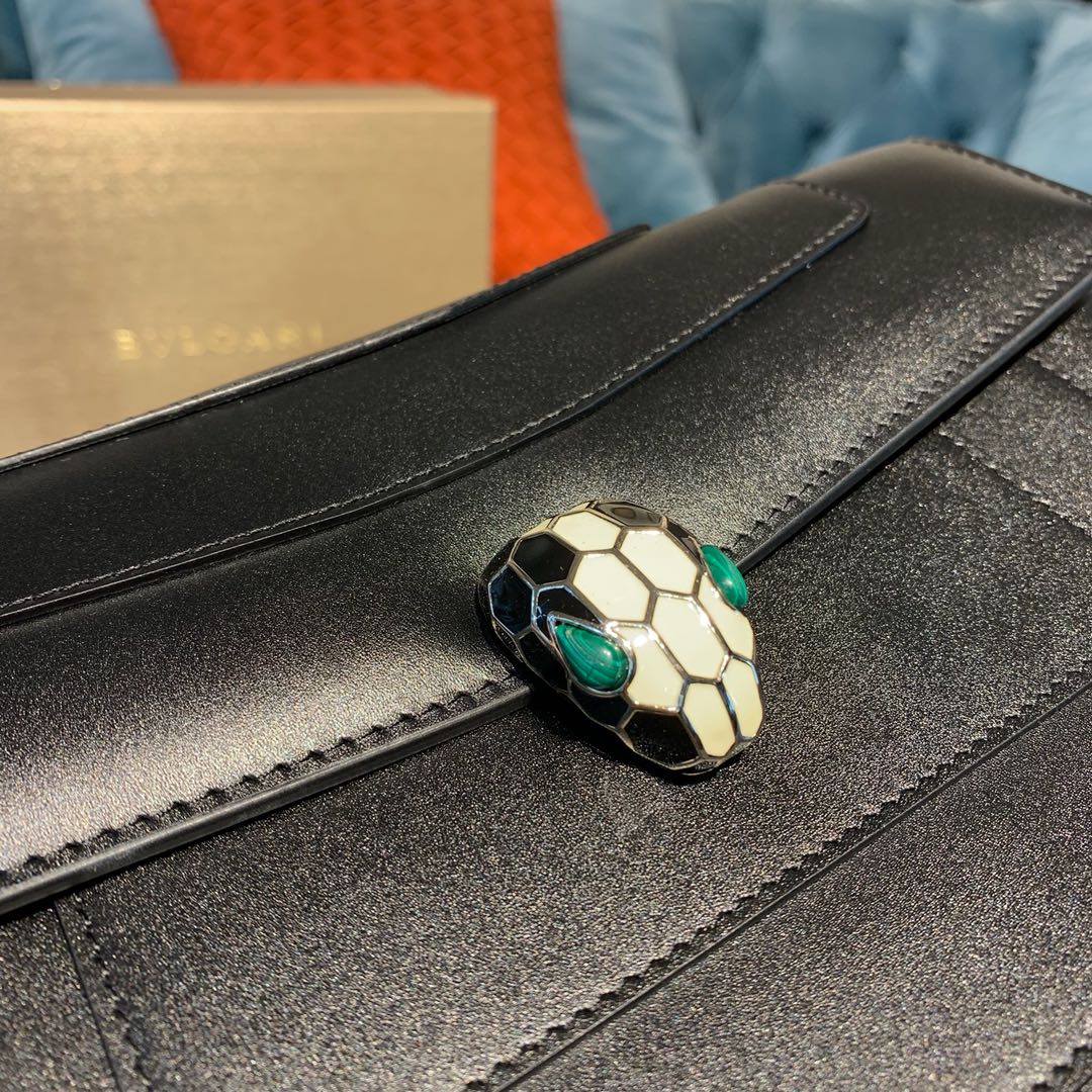 BVLGARI宝格丽Serpenti系列进口原单牛皮单肩包38326