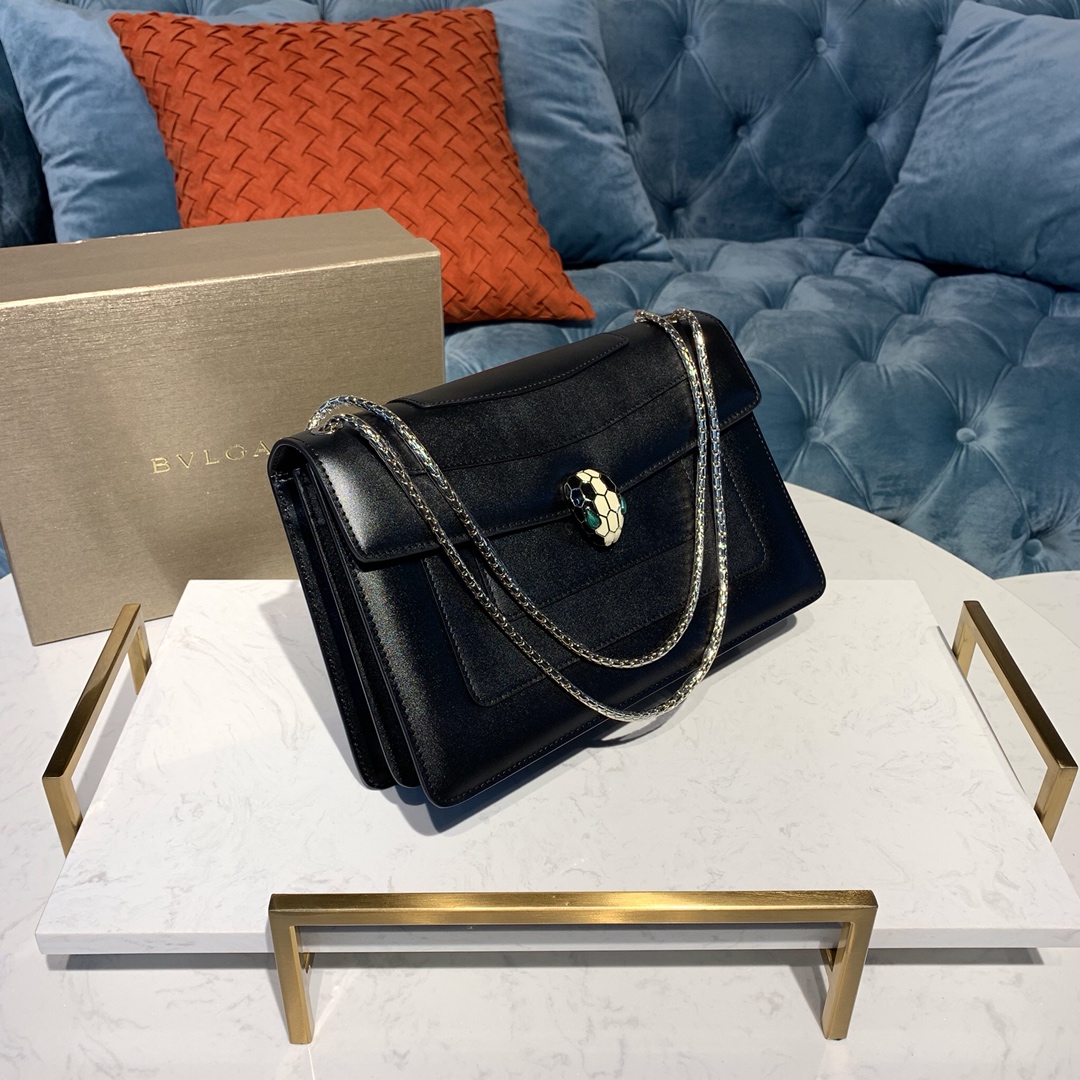 BVLGARI宝格丽Serpenti系列进口原单牛皮单肩包38326
