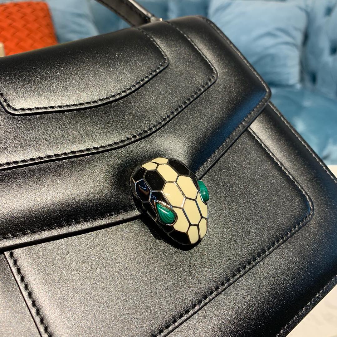 BVLGARI宝格丽Serpenti系列进口原单牛皮手提包38329