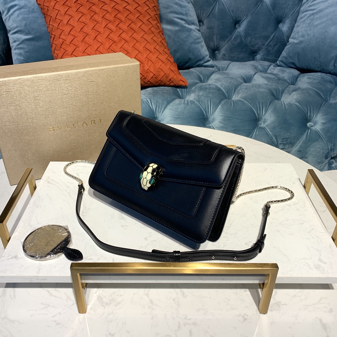 BVLGARI宝格丽Serpenti系列进口原单牛皮斜挎包61885