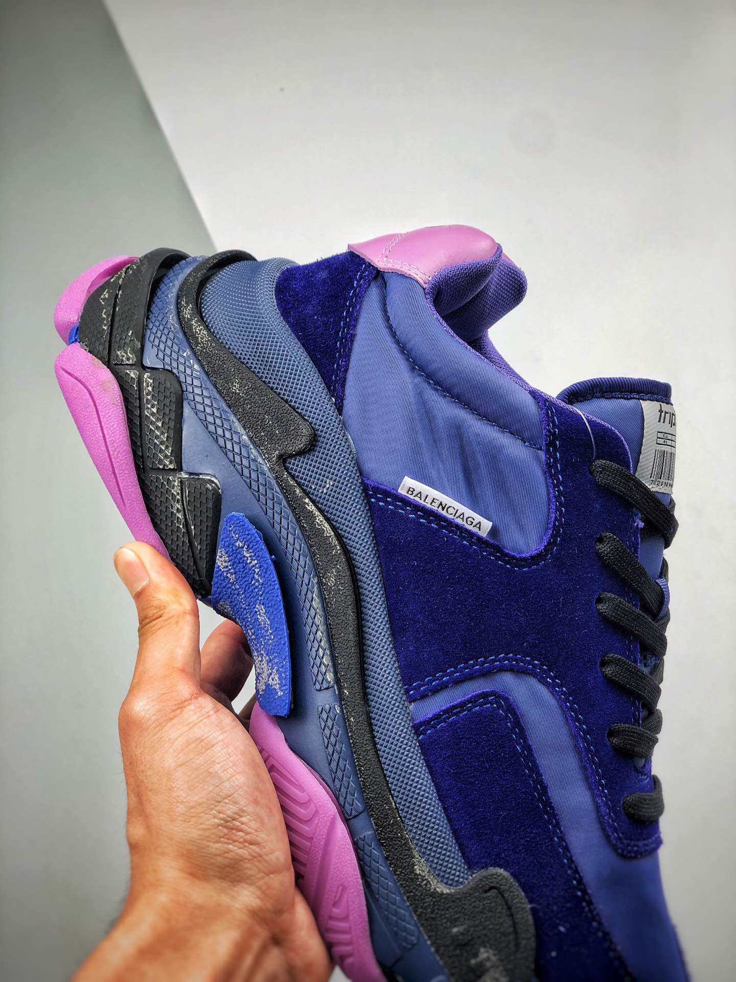 390#独家意产纯原版本  实拍出货Balenciaga Triple-S 2.0 蓝紫配色巴黎世家2.0 出货实拍官方正确细节