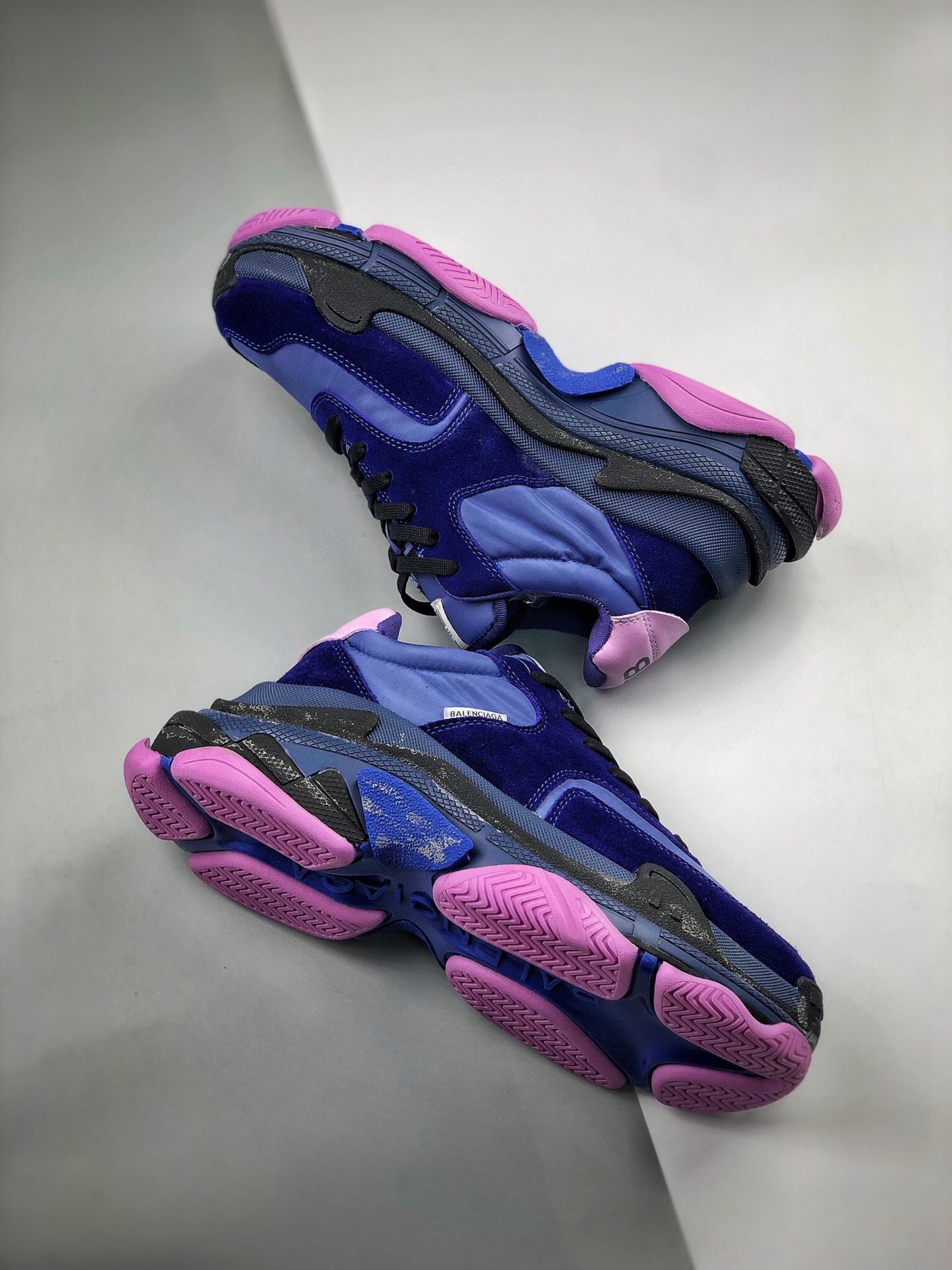 390#独家意产纯原版本  实拍出货Balenciaga Triple-S 2.0 蓝紫配色巴黎世家2.0 出货实拍官方正确细节