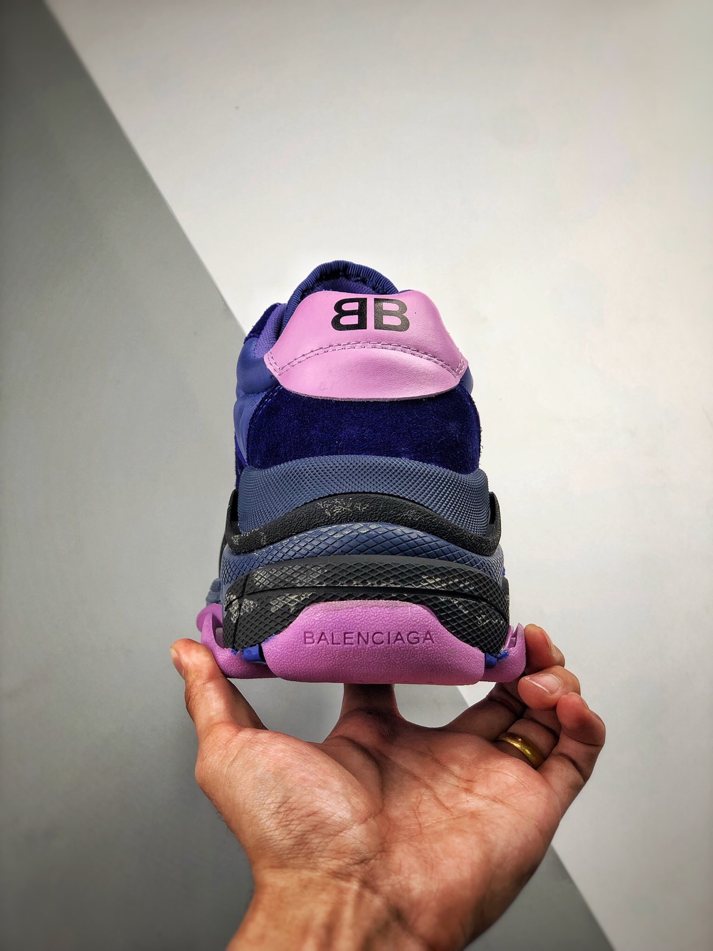 390#独家意产纯原版本  实拍出货Balenciaga Triple-S 2.0 蓝紫配色巴黎世家2.0 出货实拍官方正确细节