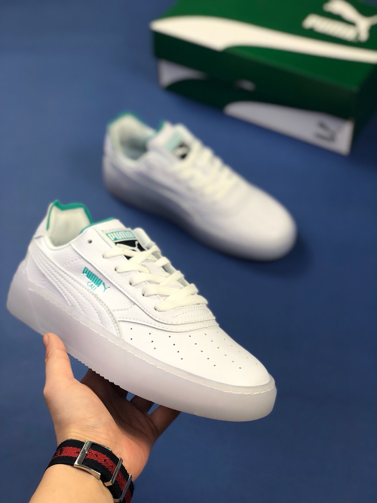 130 公司级夏日限定配色 Puma Cali-0 LTHR 彪马男女皮质运动休闲板鞋小白鞋 水晶大底