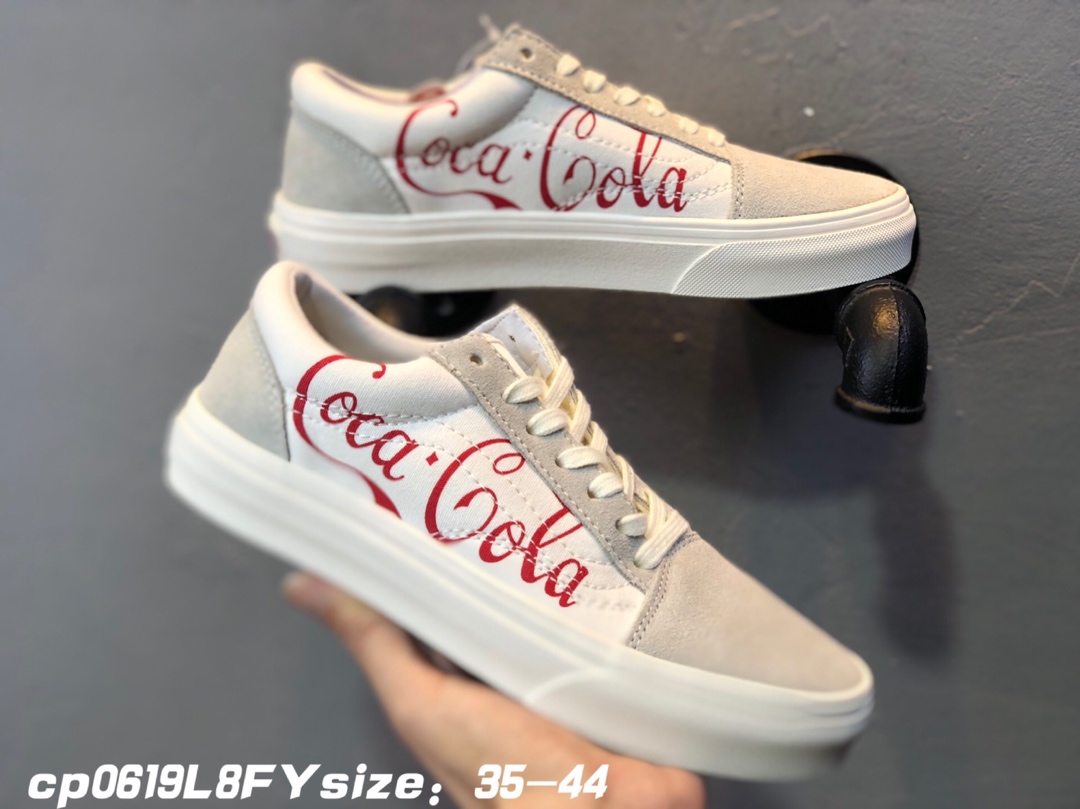 90 万斯Vans x Coca Cola OLD Skool  可口可乐 合作限量款 真反绒皮+帆布 紫光防伪标