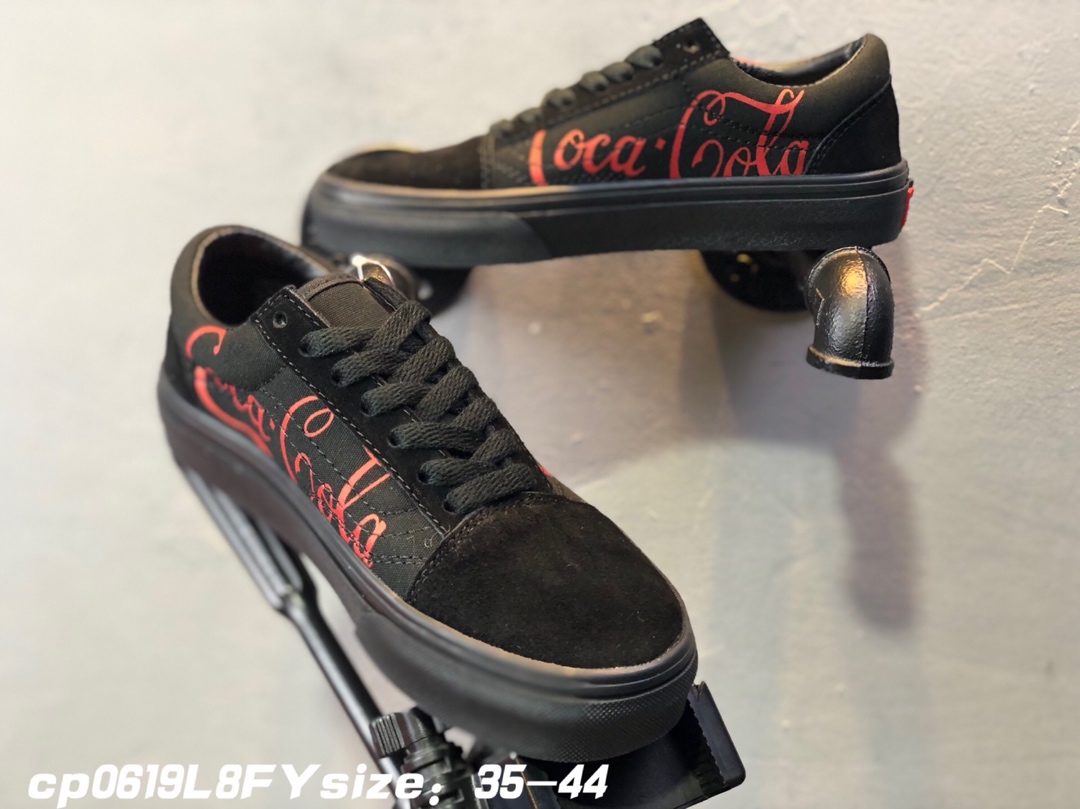 90 万斯Vans x Coca Cola OLD Skool  可口可乐 合作限量款 真反绒皮+帆布 紫光防伪标 型号FS098