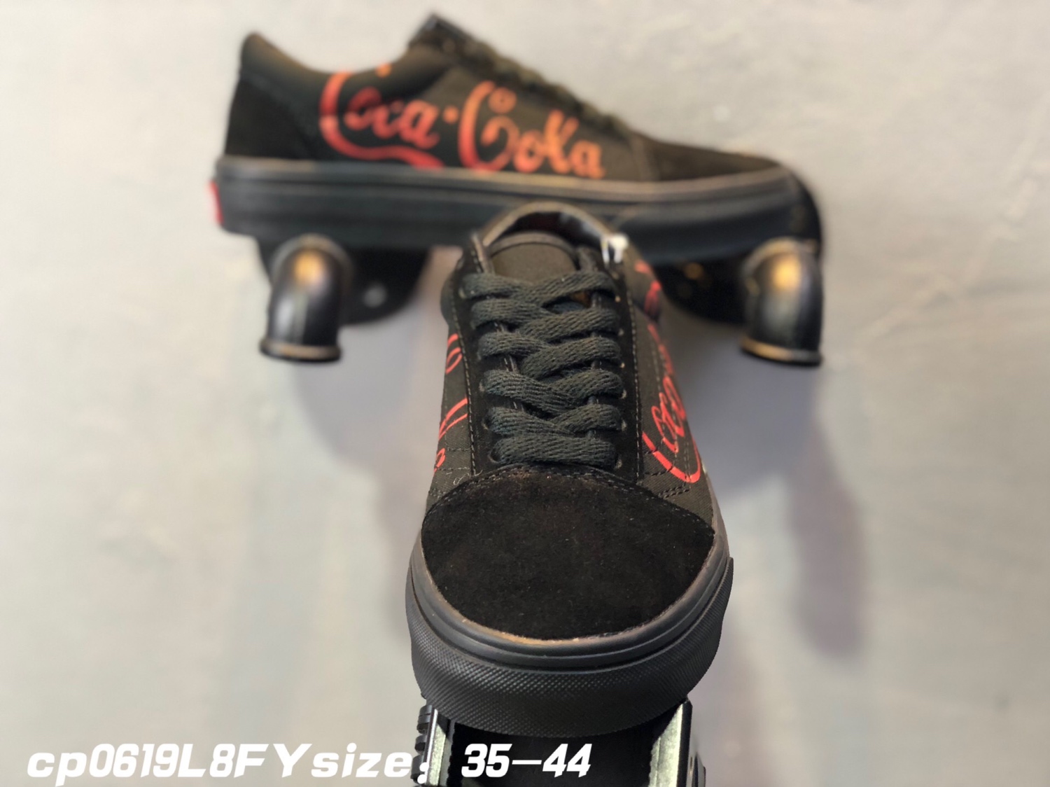 90 万斯Vans x Coca Cola OLD Skool  可口可乐 合作限量款 真反绒皮+帆布 紫光防伪标 型号FS098