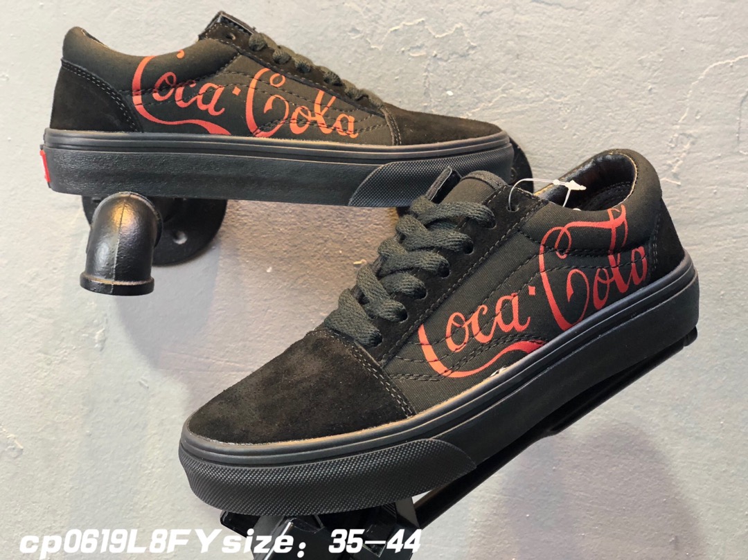 90 万斯Vans x Coca Cola OLD Skool  可口可乐 合作限量款 真反绒皮+帆布 紫光防伪标 型号FS098
