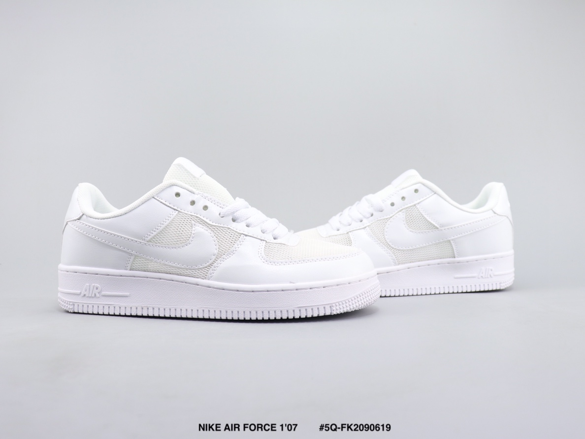 105 NIKE AIR FORCE 1'07 耐克空军一号低帮板鞋 皮革织物拼接材质