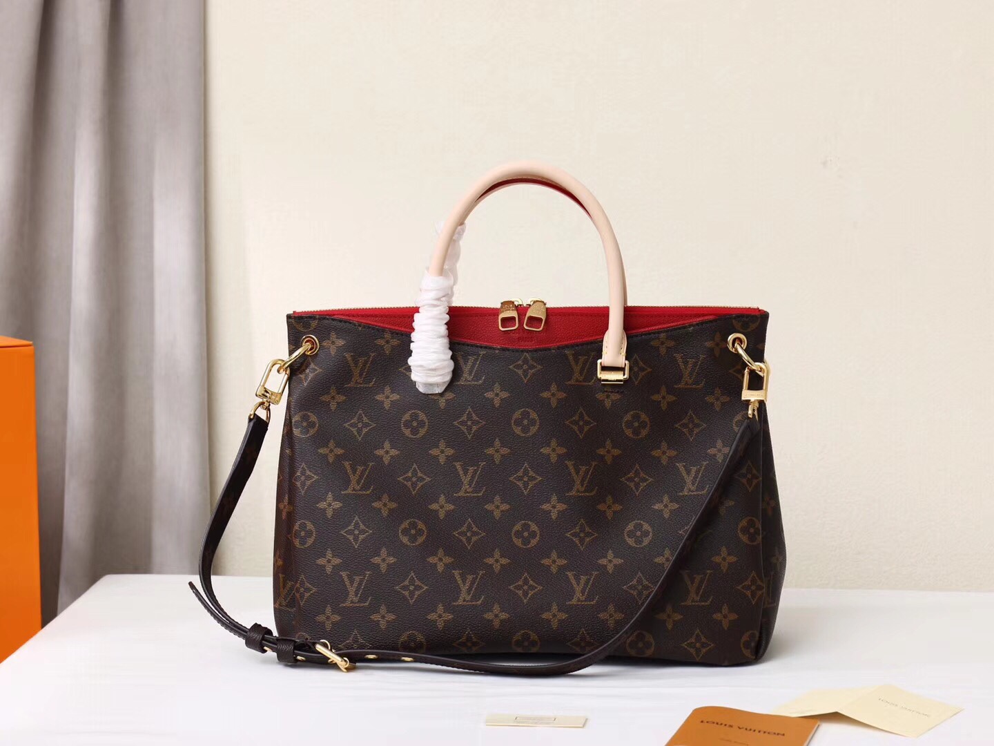 Louis Vuitton Bags Handbags Red All Steel Monogram Canvas Calfskin Cowhide Fashion M40906