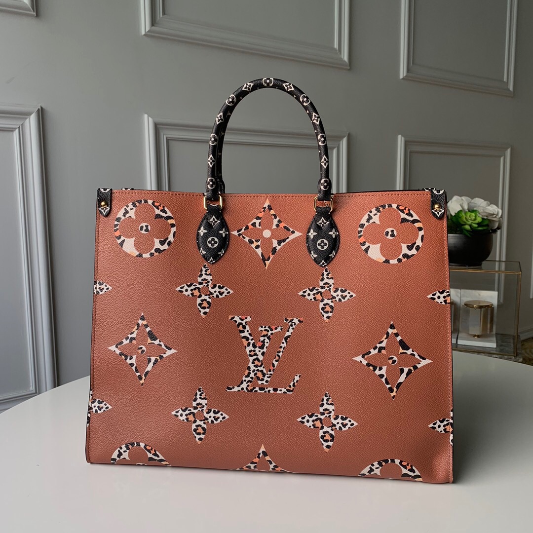 Louis Vuitton LV Onthego Bags Handbags Apricot Color Gold Printing Monogram Canvas Fabric Fall/Winter Collection Mini M44674