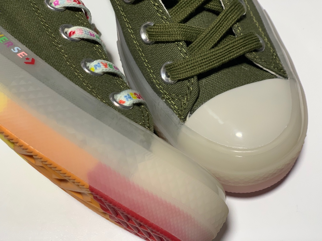 170Converse Chuck Taylor 1970s OX匡威 经典改良低帮帆布板鞋 帆布彩虹果冻  草绿货号：165613C