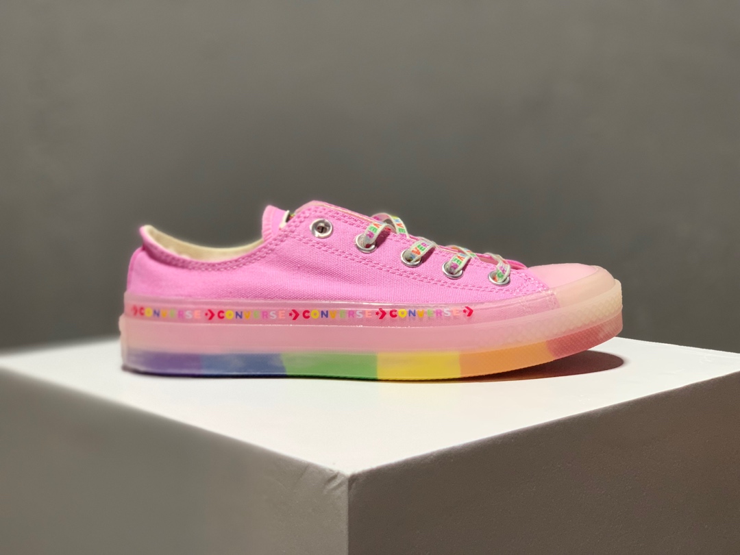 170Converse Chuck Taylor 1970s OX匡威 经典改良低帮帆布板鞋 帆布彩虹果冻 香草粉 货号：165613C