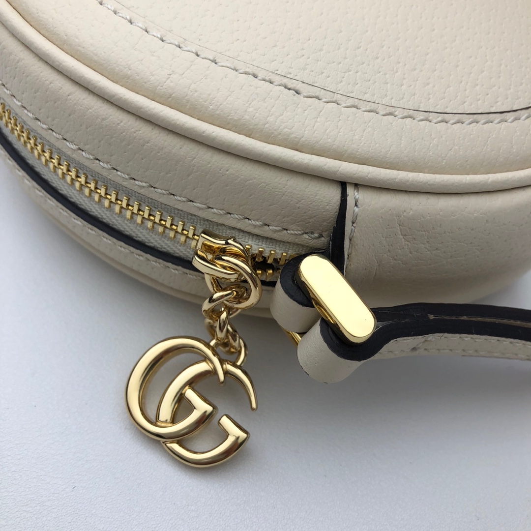 GUCCI古驰红绿条纹皮革圆饼包574841