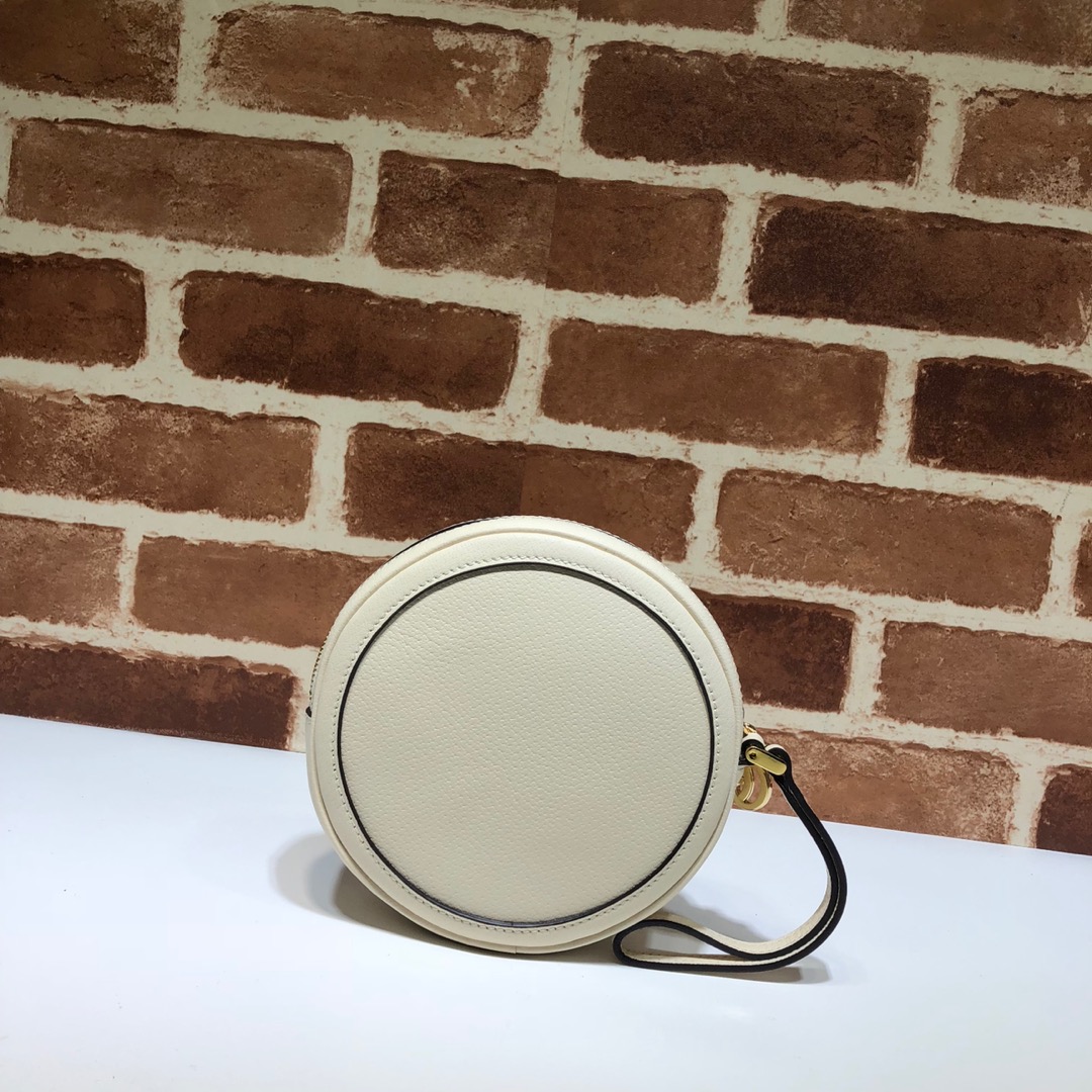 GUCCI古驰红绿条纹皮革圆饼包574841