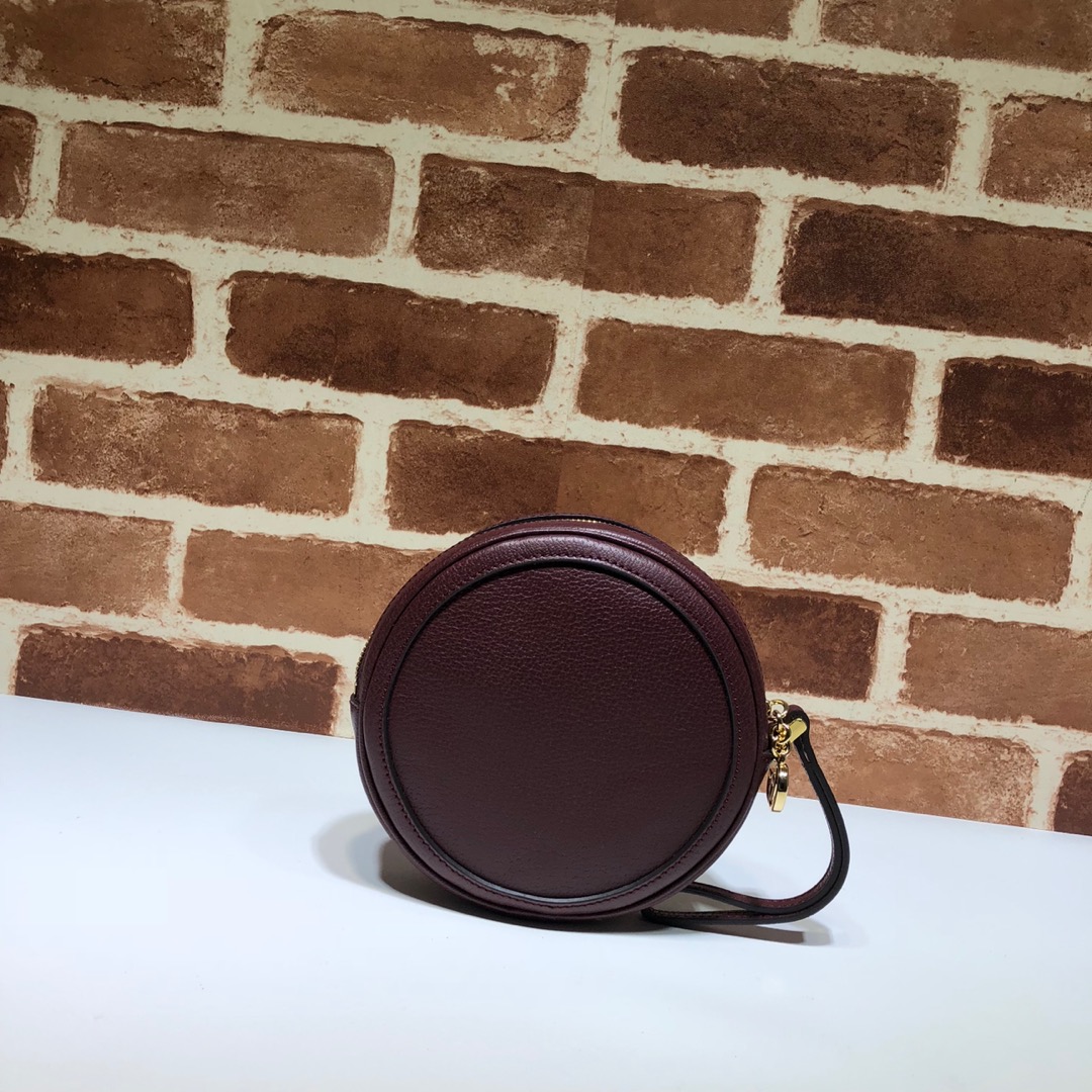 GUCCI古驰红绿条纹皮革圆饼包574841