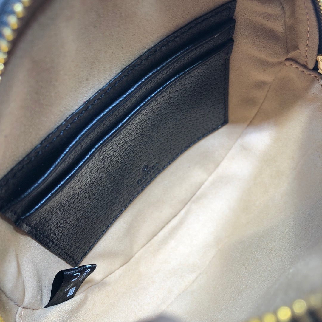 GUCCI古驰红绿条纹皮革圆饼包574841