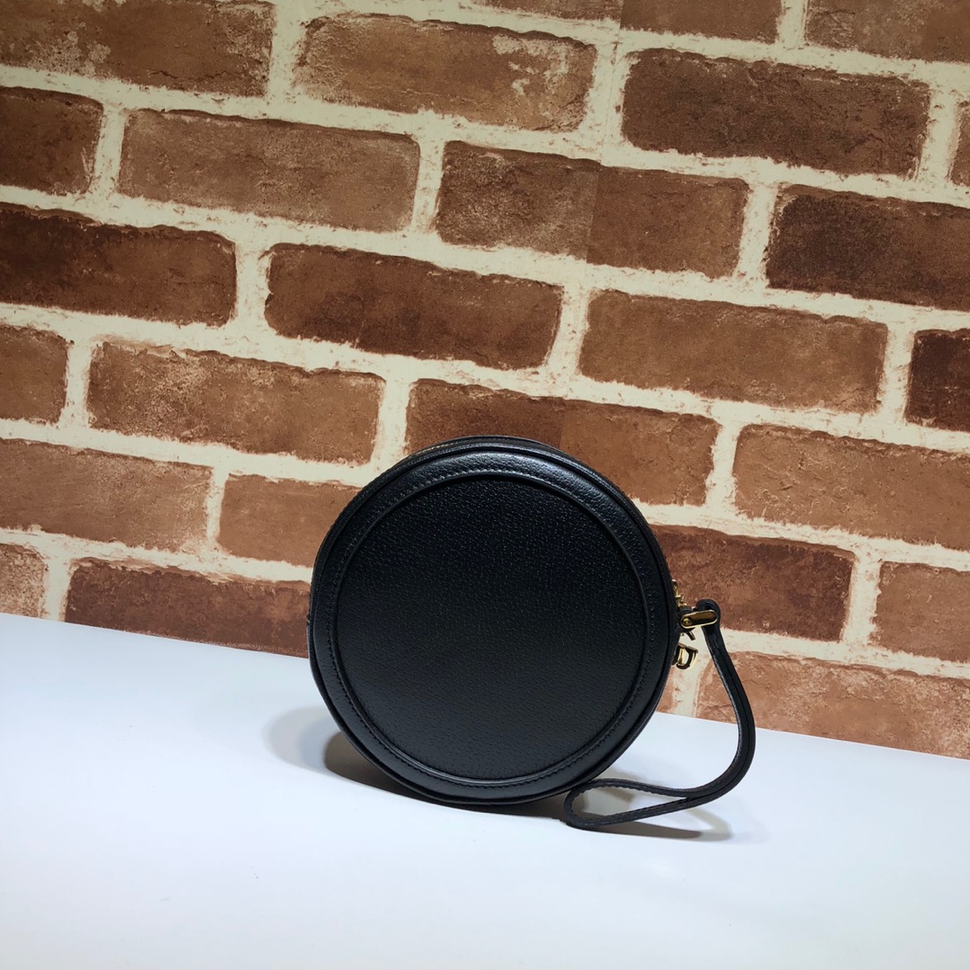 GUCCI古驰红绿条纹皮革圆饼包574841