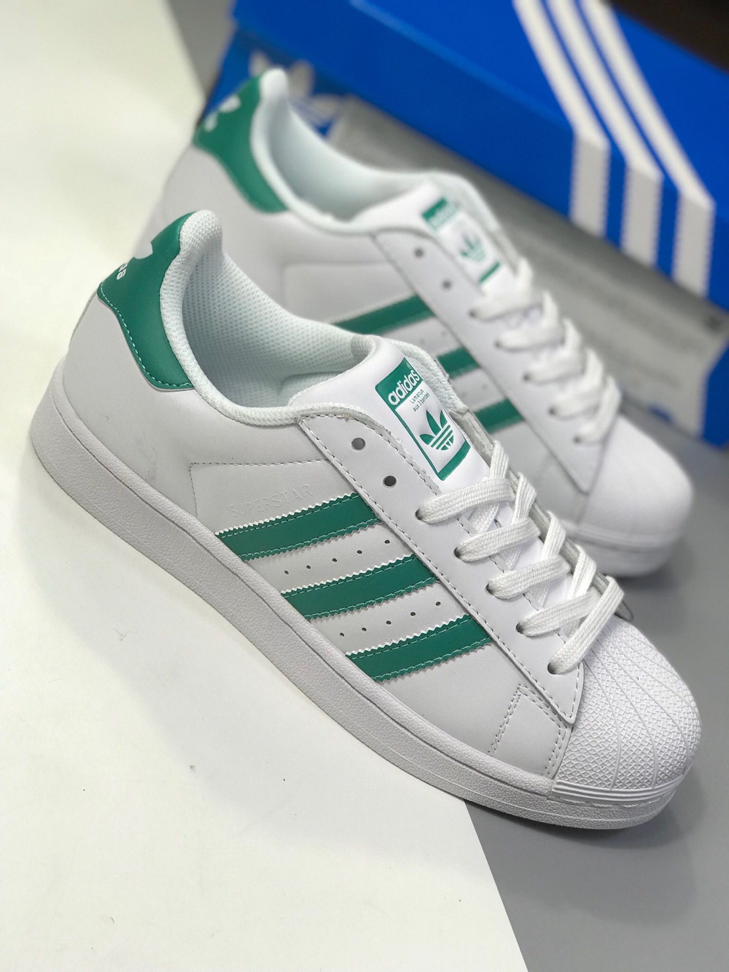 160阿迪达斯 adidas Originals SuperStarII 贝壳头  琥珀绿 休闲 情侣板鞋 G27811