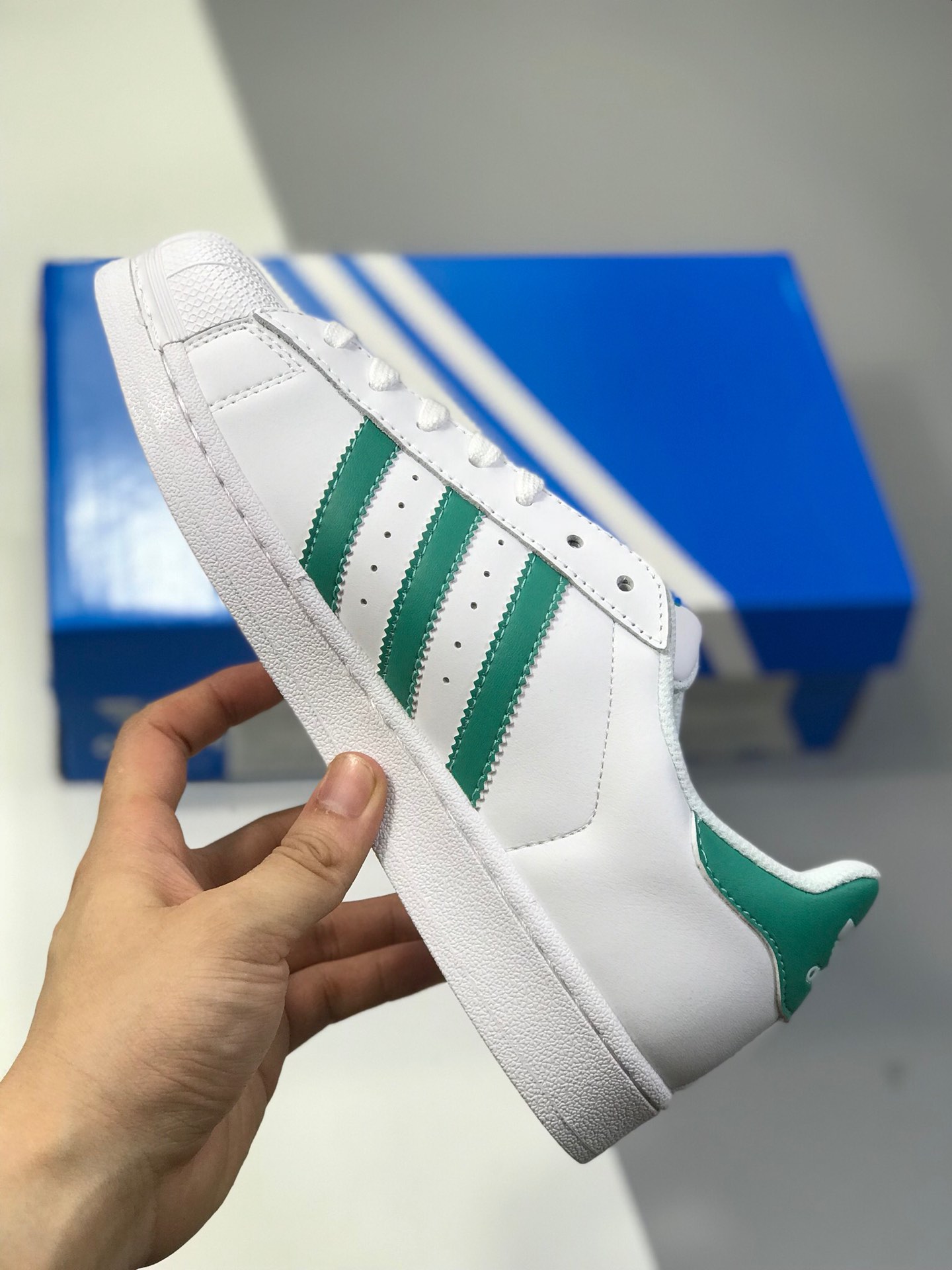 160阿迪达斯 adidas Originals SuperStarII 贝壳头  琥珀绿 休闲 情侣板鞋 G27811