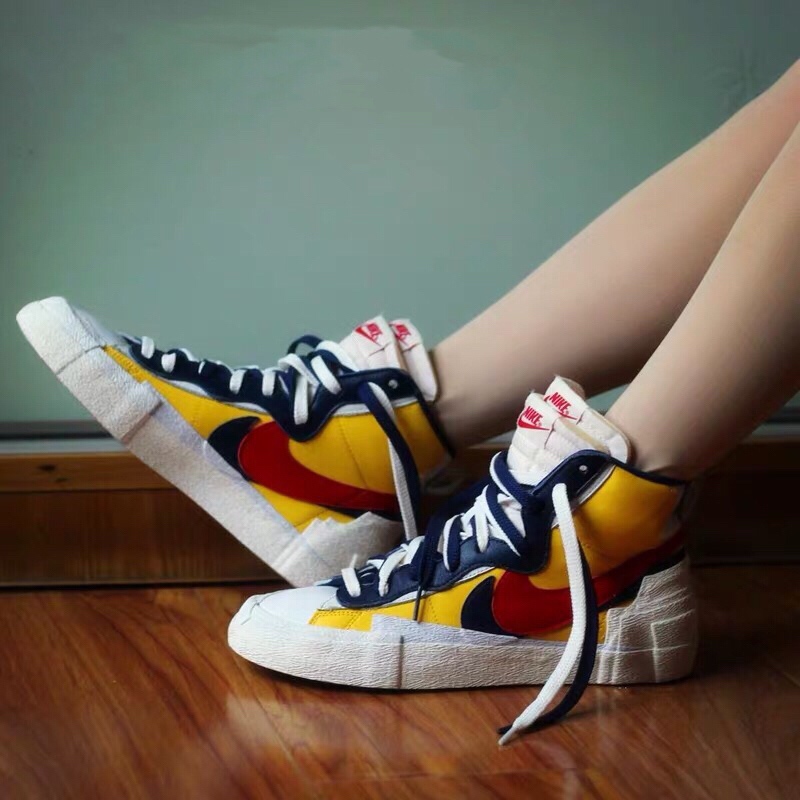 160 真标半码 Nike Blazer Mid x Sacai 联名 结构休闲板鞋BV0072-700 001