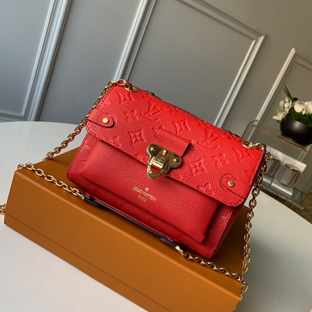 Louis Vuitton Monogram Empreinte Scarlet Red Vavin BB Shoulder Bag M44554