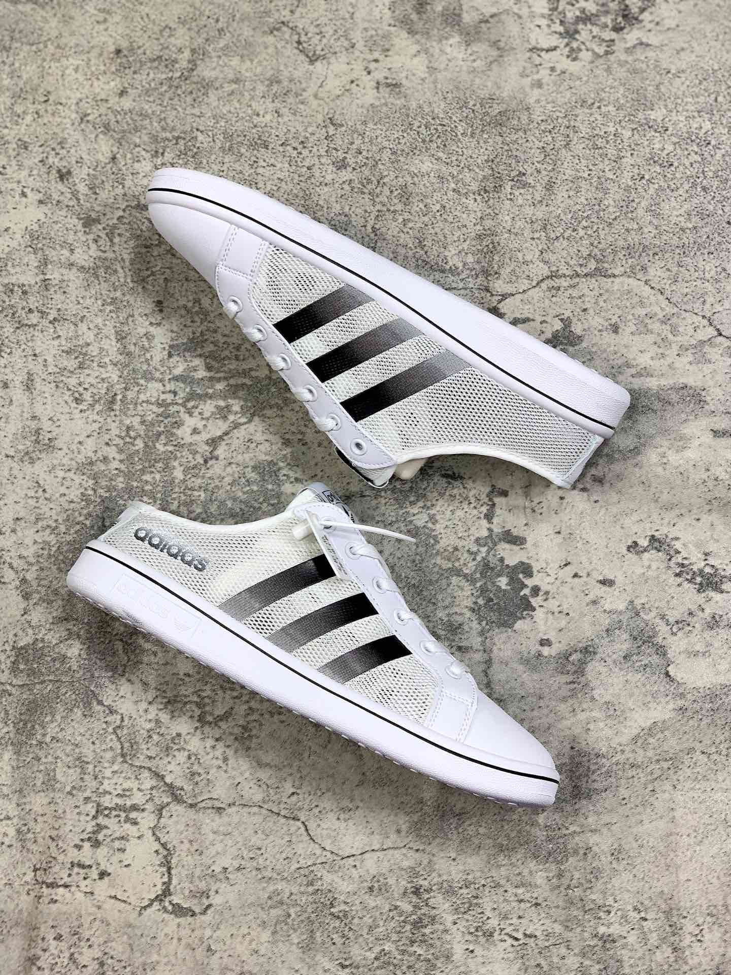 120阿迪夏季新款Daily Team三叶草网纱透气休闲男女子经典板鞋