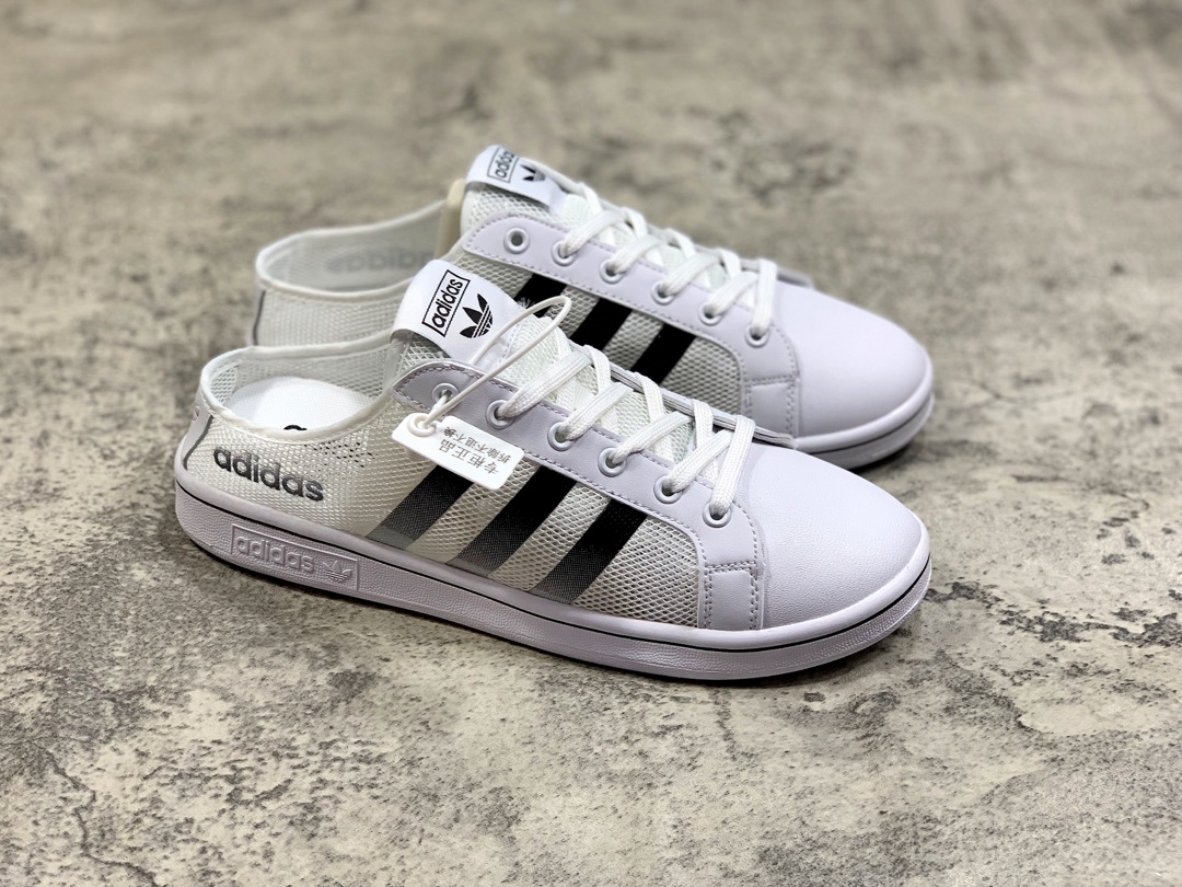 120阿迪夏季新款Daily Team三叶草网纱透气休闲男女子经典板鞋