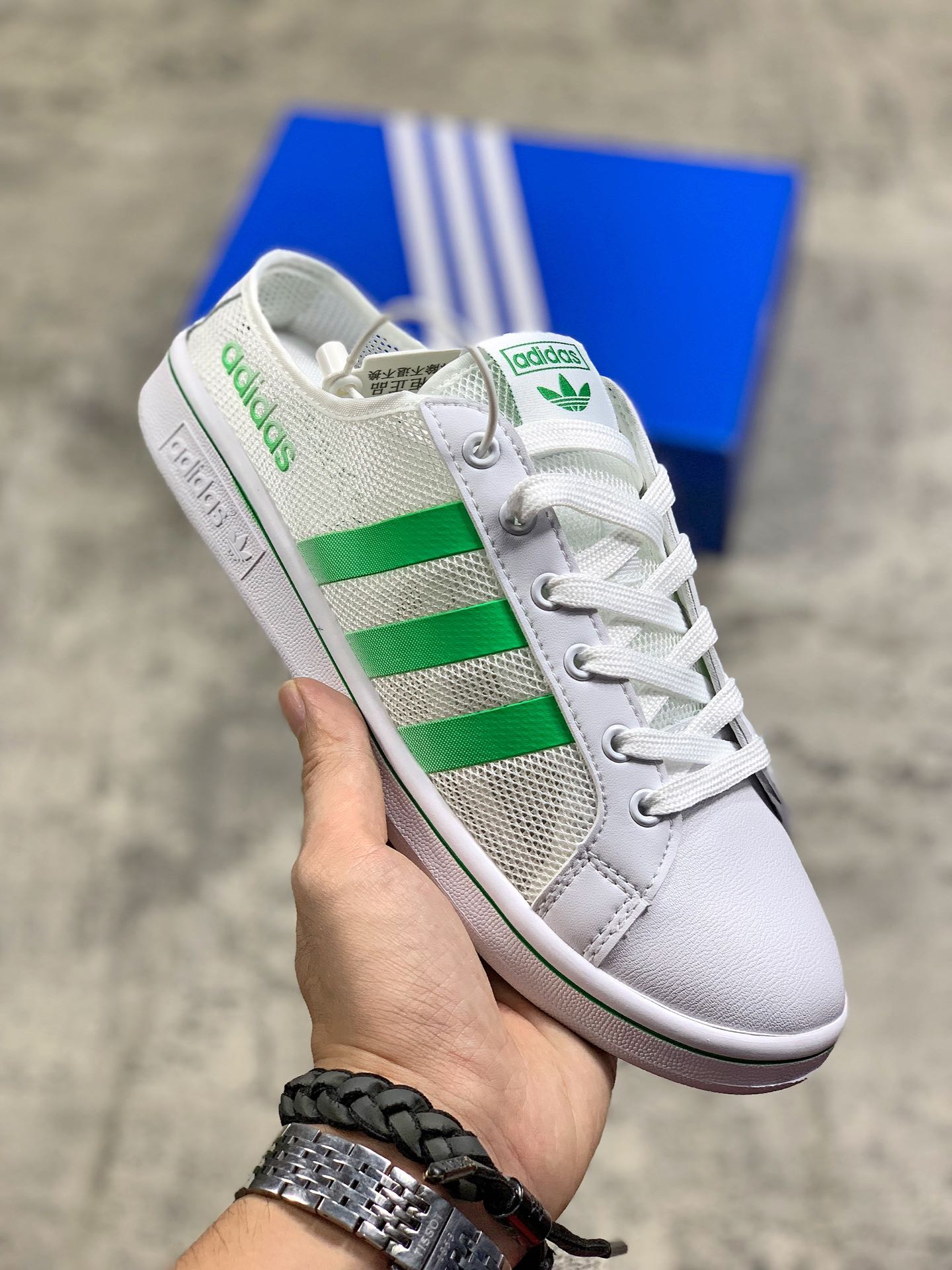 120阿迪夏季新款Daily Team三叶草网纱透气休闲男女子经典板鞋