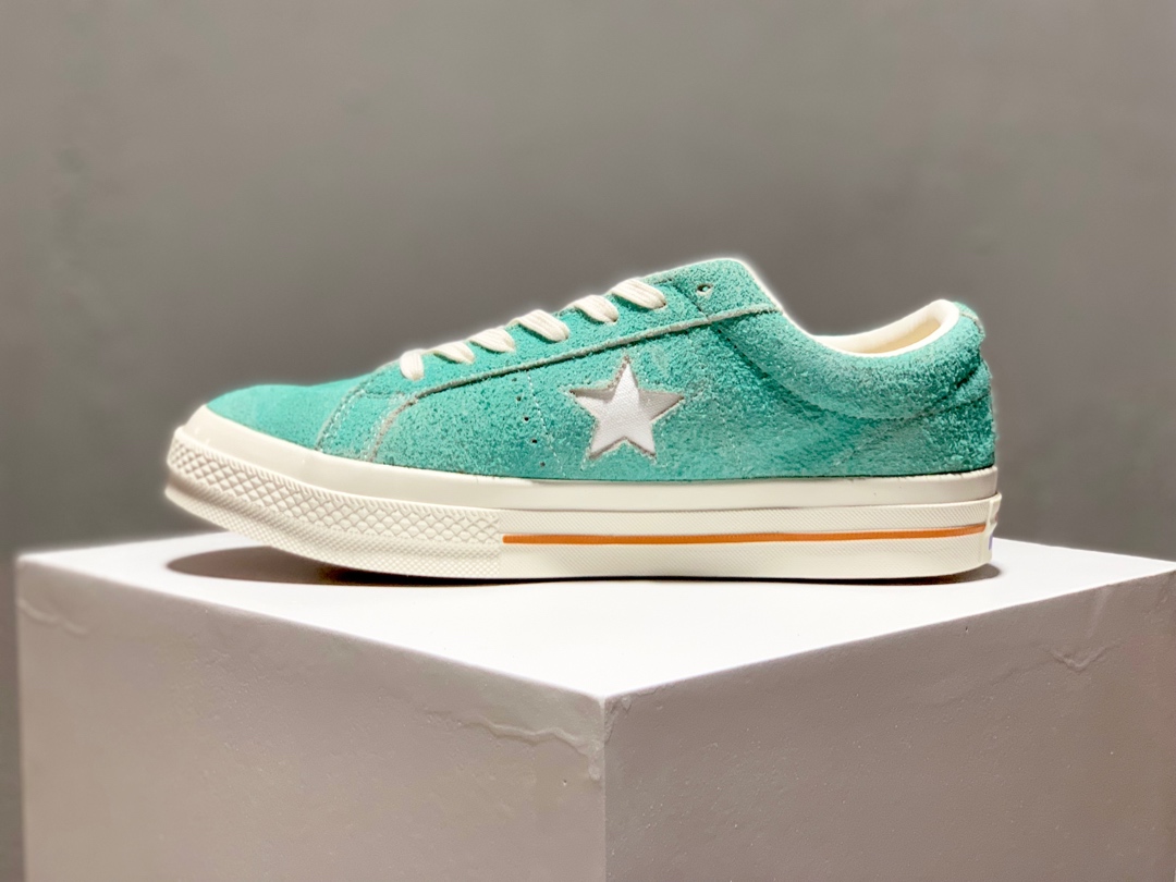 160Converse One Star Cali 匡威新款经典复古一星绒面低帮反毛做旧情侣帆布鞋 货号：164217C