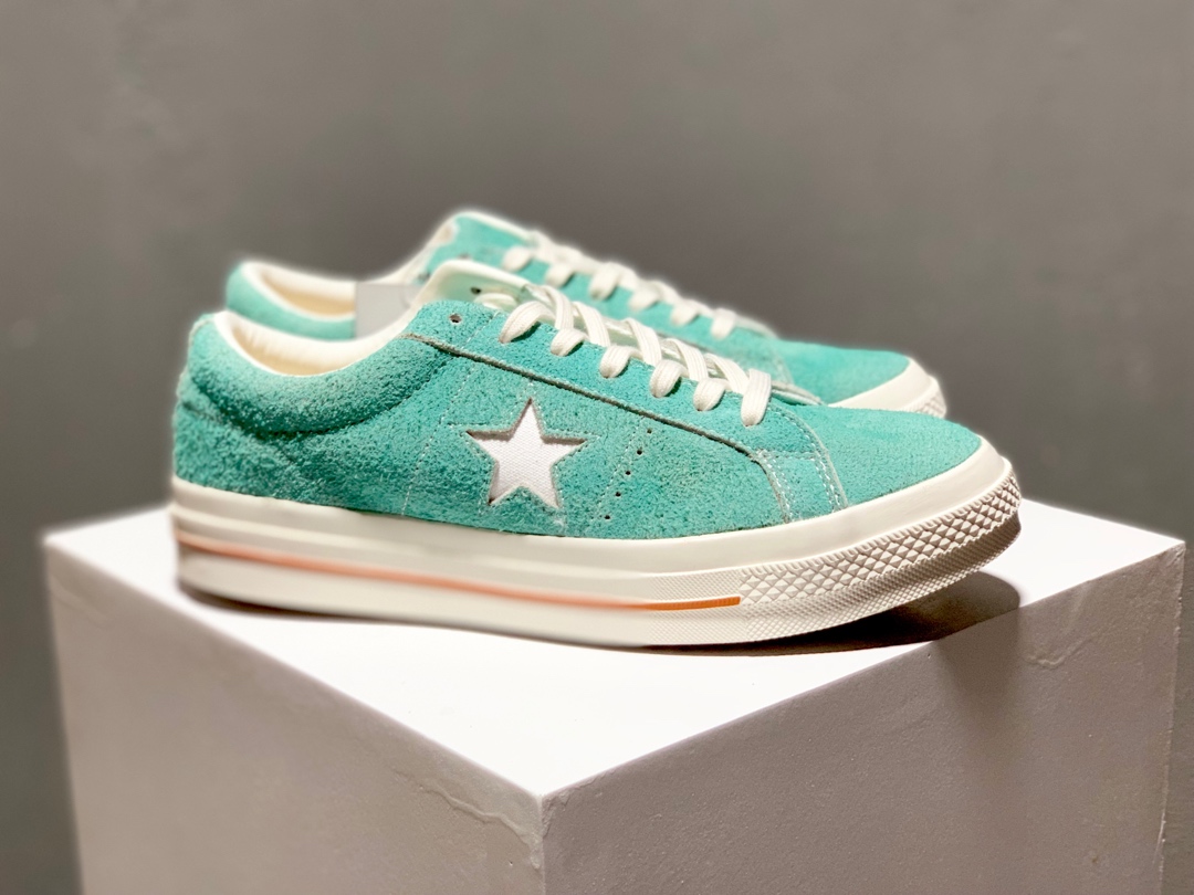 160Converse One Star Cali 匡威新款经典复古一星绒面低帮反毛做旧情侣帆布鞋 货号：164217C