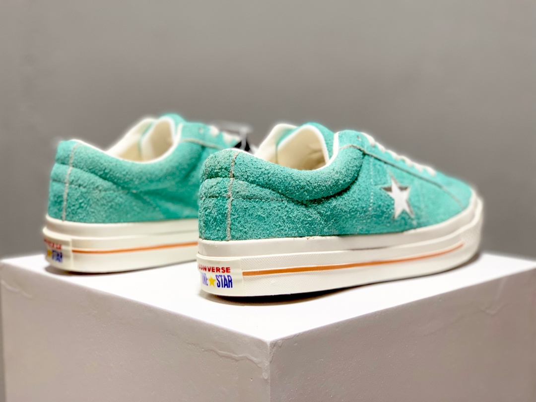 160Converse One Star Cali 匡威新款经典复古一星绒面低帮反毛做旧情侣帆布鞋 货号：164217C