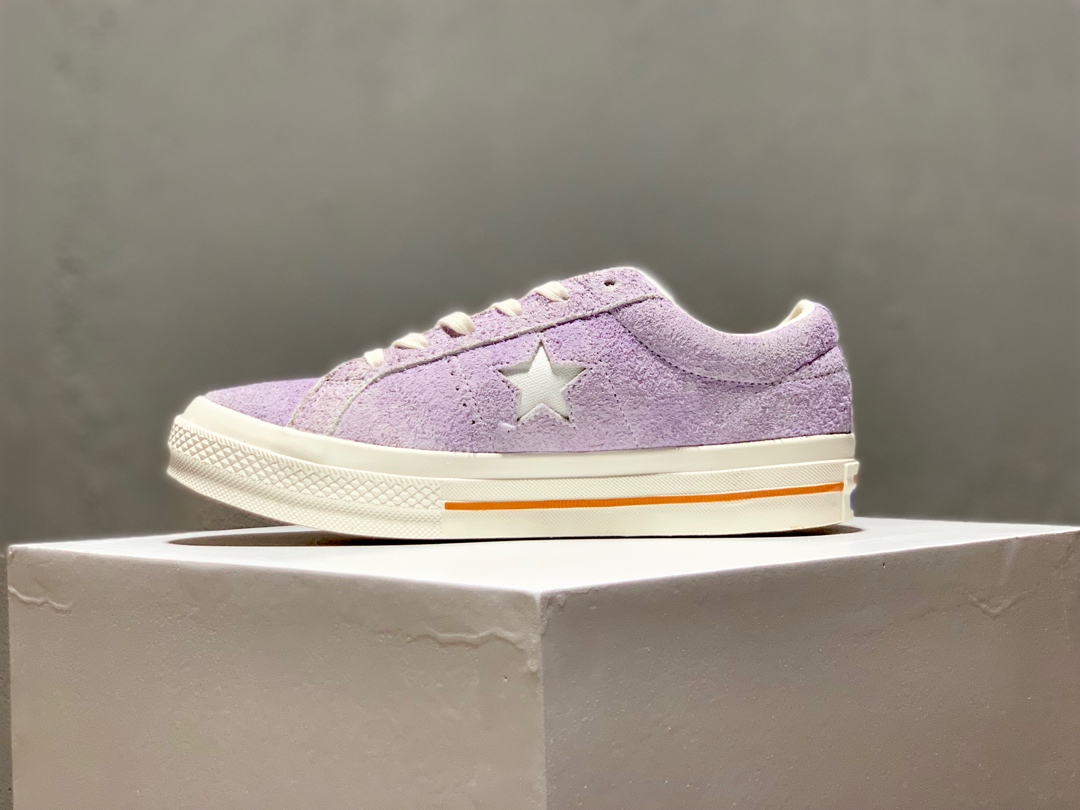 160Converse One Star Cali 匡威新款经典复古一星绒面低帮反毛做旧情侣帆布鞋货号：164218C