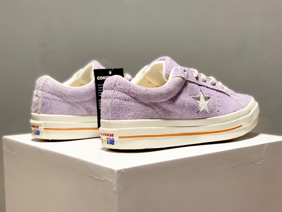 160Converse One Star Cali 匡威新款经典复古一星绒面低帮反毛做旧情侣帆布鞋货号：164218C