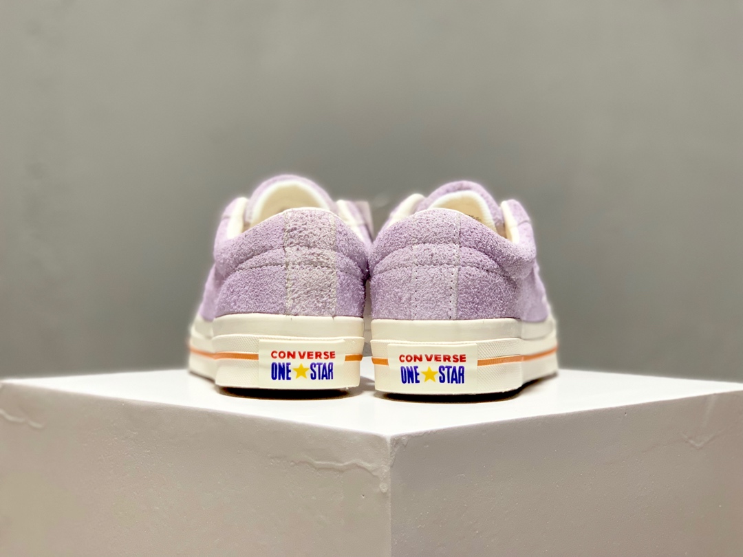 160Converse One Star Cali 匡威新款经典复古一星绒面低帮反毛做旧情侣帆布鞋货号：164218C