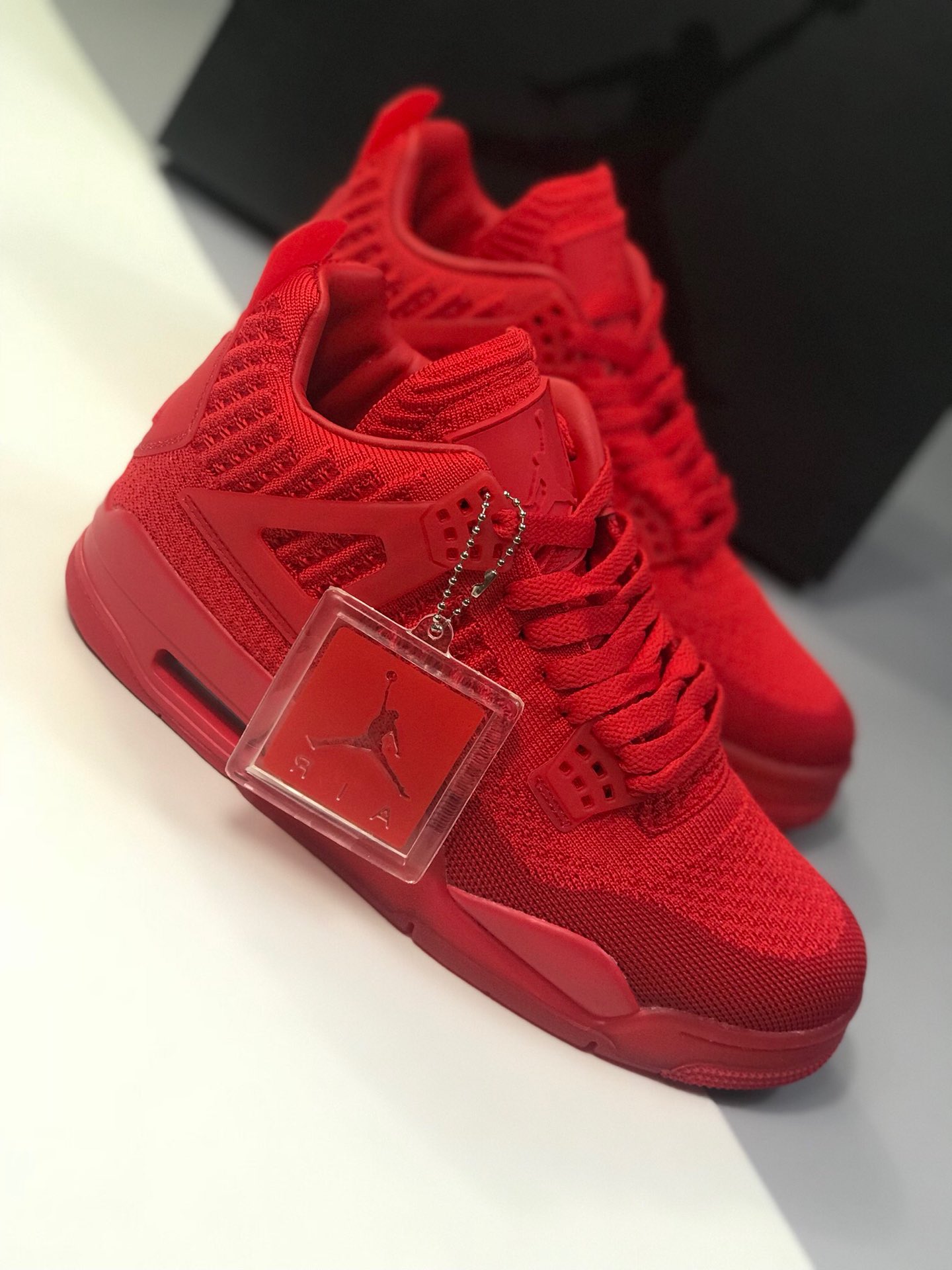 220莞产外贸订单 性价比版本Air Jordan 4 Flyknit ”Hyper Royal”果冻编织蓝 货号AQ3559-400全 Flyknit
