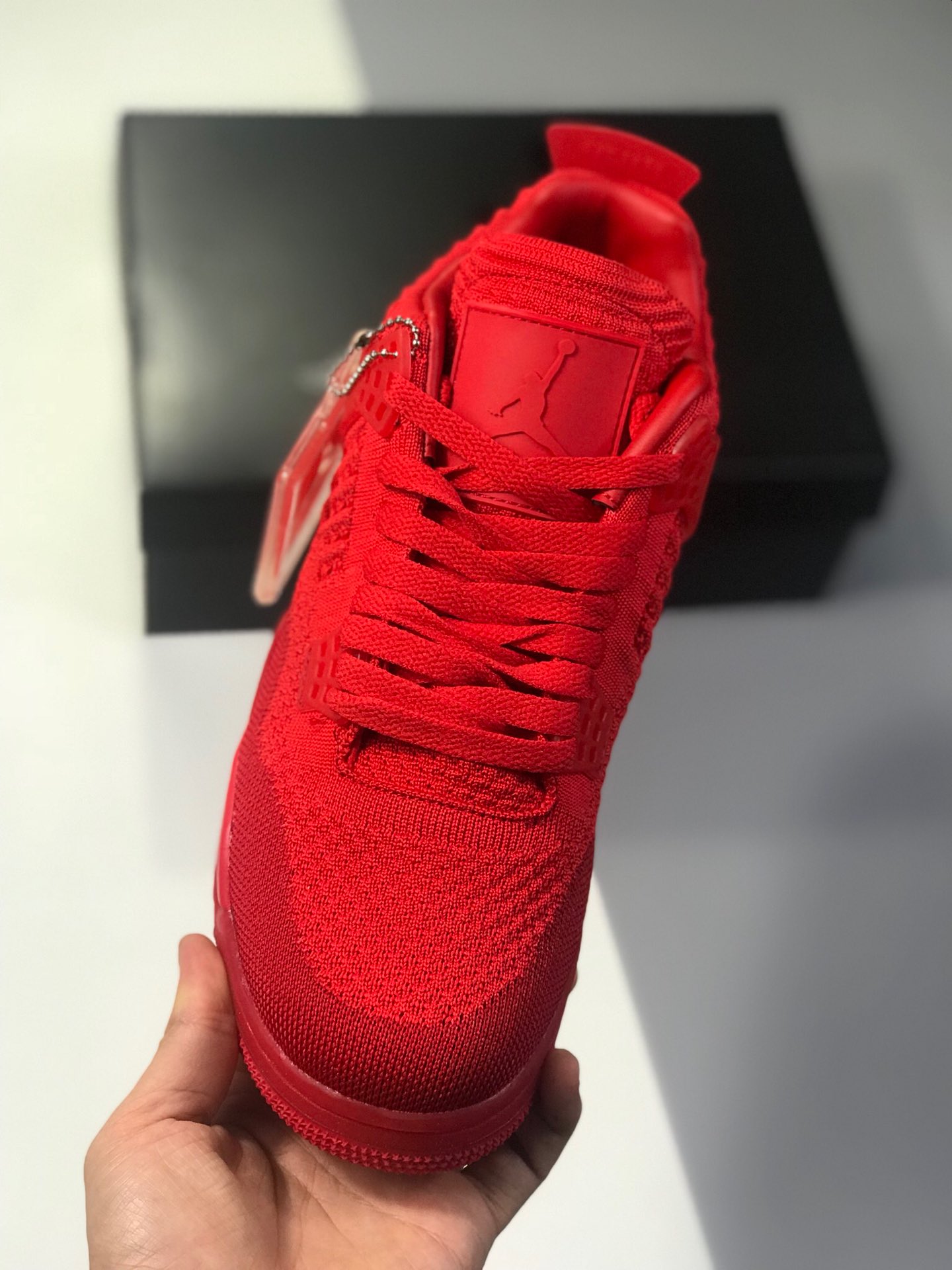220莞产外贸订单 性价比版本Air Jordan 4 Flyknit ”Hyper Royal”果冻编织蓝 货号AQ3559-400全 Flyknit