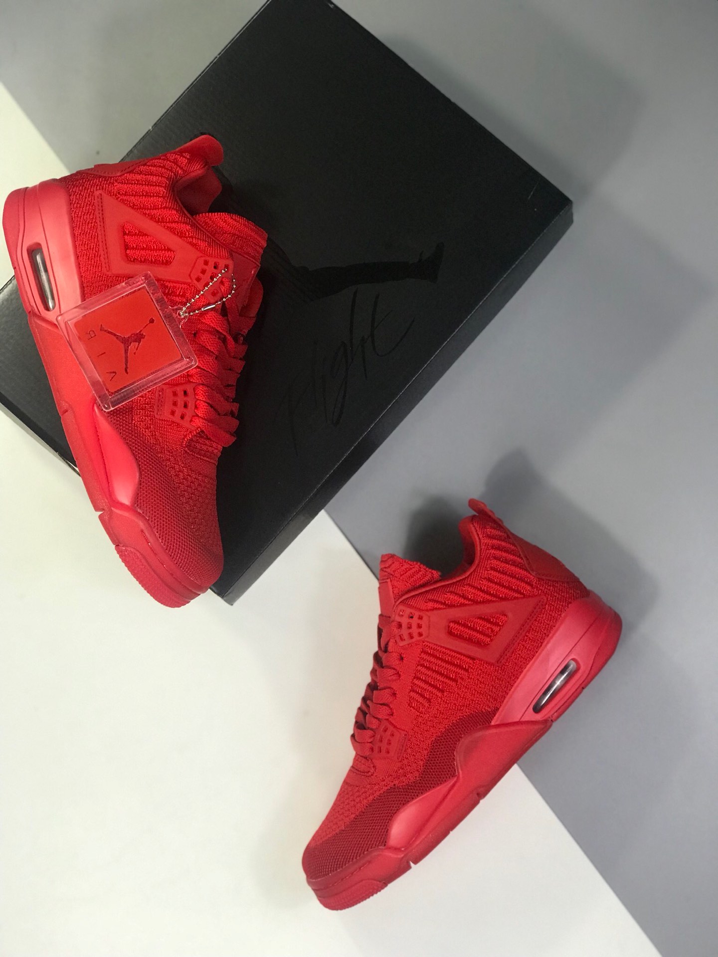 220莞产外贸订单 性价比版本Air Jordan 4 Flyknit ”Hyper Royal”果冻编织蓝 货号AQ3559-400全 Flyknit