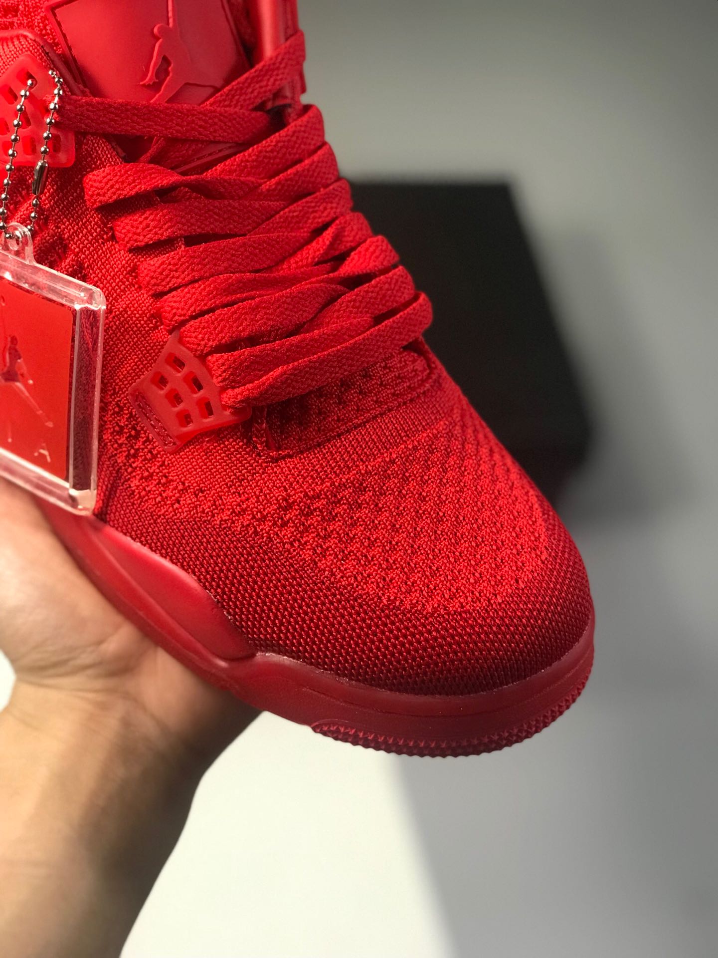 220莞产外贸订单 性价比版本Air Jordan 4 Flyknit ”Hyper Royal”果冻编织蓝 货号AQ3559-400全 Flyknit