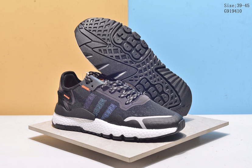 150(真标带半码)Adidas/阿迪达斯 Nite Jogger EQT系列 夜行者二代补丁联名 反光鞋面 透气网面运动跑鞋 真标带半码 编号：G919410