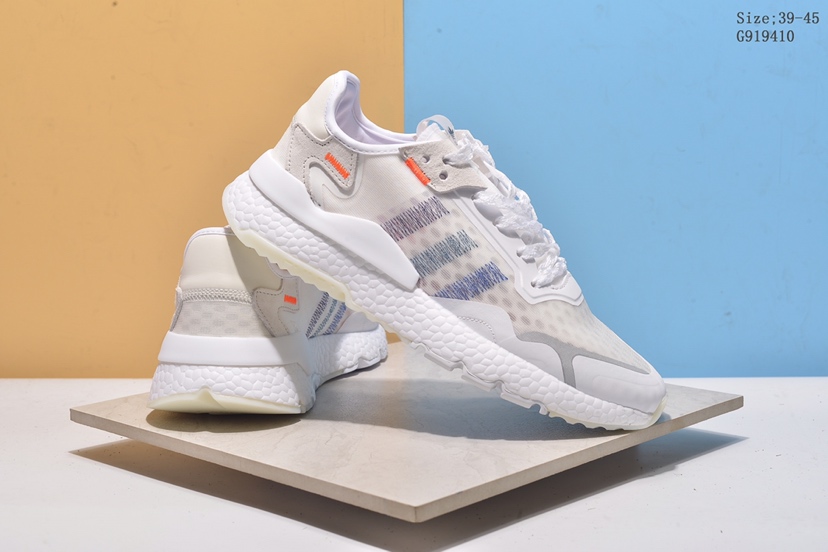 150(真标带半码)Adidas/阿迪达斯 Nite Jogger EQT系列 夜行者二代补丁联名 反光鞋面 透气网面运动跑鞋 真标带半码 编号：G919410