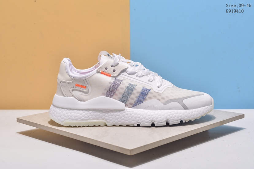 150(真标带半码)Adidas/阿迪达斯 Nite Jogger EQT系列 夜行者二代补丁联名 反光鞋面 透气网面运动跑鞋 真标带半码 编号：G919410